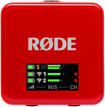 RØDE Wireless GO (Gen 3) – Compact Wireless Mic – Pristine Audio, 32-bit Float Recording, Automatic Level Control, for Phones, Cameras and Computers (Red)