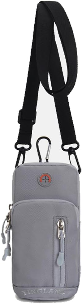Sport Running Armband Cell Phone Holder Crossbody Purse Bag Belt Pouch Arm Bag for Samsung Galaxy A15 A25 A35 A55 A04e A03s A13 iPhone 15 14 13 Pro Max Moto G Stylus 5G 2024 Google Pixel 8a 9 (Gray)