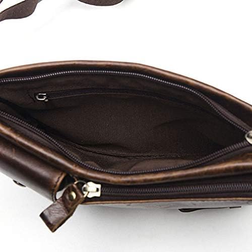 Hebetag Leather Waist Bag Fanny Pack for Men Women Travel Outdoor Hunting Hiking Climbing Multi-Purpose Hip Bum Belt Slim Cell Phone Purse Wallet Pouch, Deep Brown