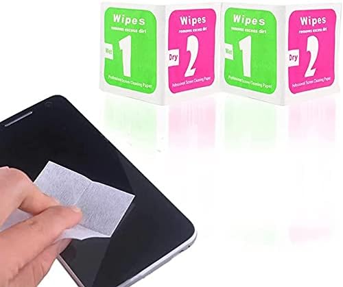 100pcs(50set) Dry Wet Cleaning Wipes Paper Dust Removal Papers LCD Screens for Tempered Glass Camera Lens, 6.0 x 6.0cm