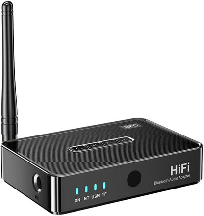 Bluetooth 6.0 Receiver for Home Stereo, Wireless Audio Adapter to Convert Old Speakers & Wired Headphones with 3.5mm AUX RCA Cable