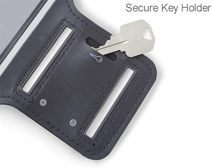 Compatible with Samsung Galaxy A15.Reflective Adjustable Black Armband Case with Key Holder Fits Arms up to 14 inches Big.