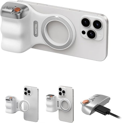 TELESIN Magnetic Phone Camera Grip for iPhone/Android Fun Shot with Detachable Wireless Shutter Remote - Official Certification - 1/4" Tripod Screw - Comfort Ergonomic Camera Grip Handle Holder