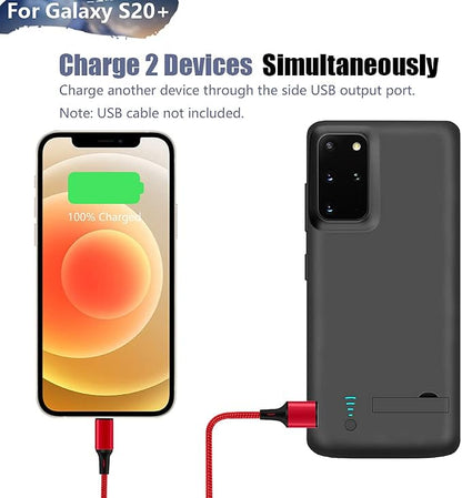 Sitong Battery Case for Samsung Galaxy S20+ Plus 5G, 6000mAh Rechargeable Extended Battery Charging Charger Case, Add 100% Extra Juice, Not Compatible with Galaxy S20 FE (6.7 inch) Black