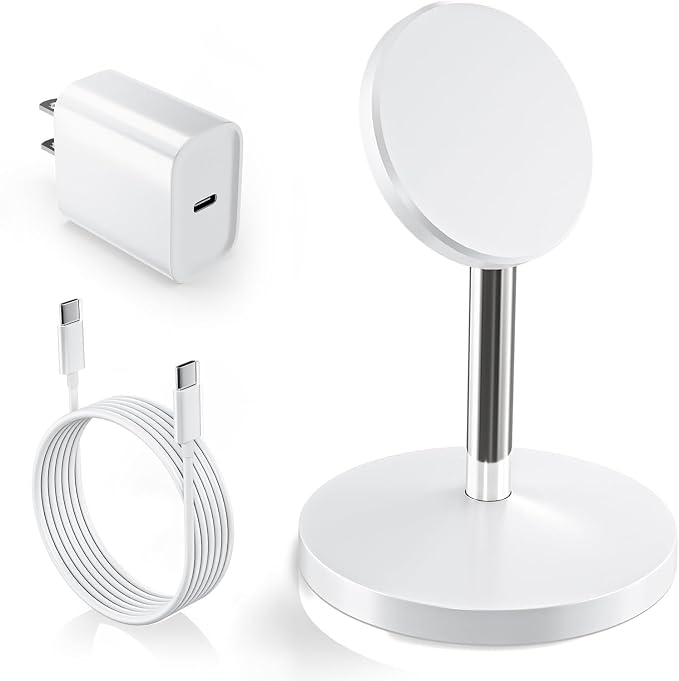 Magnetic Wireless Charger iPhone Stand,25W Mag-Safe Charger Fast Charging Stand 35W Magnetic USB C Adapter with 6FT Cable Wireless Fast Charge Station for iPhone 17 Pro Max/17/16/15/14/13/12, AirPods