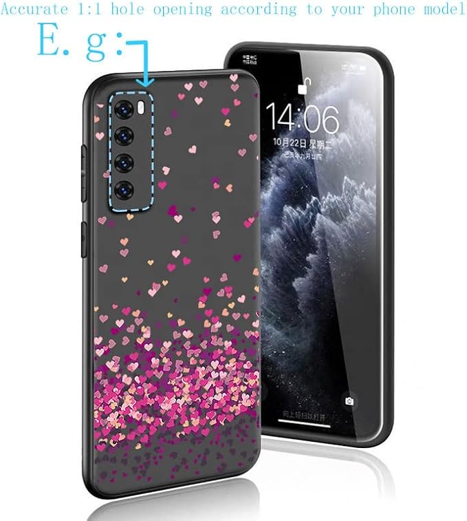 Cover for ZTE Blade A73 (6.52 inch) Case + Screen Protector，Tempered Glass 9H Hardness Protective Film and Soft Silicone Bumper Shell Black TPU Phone case -A lot of Love