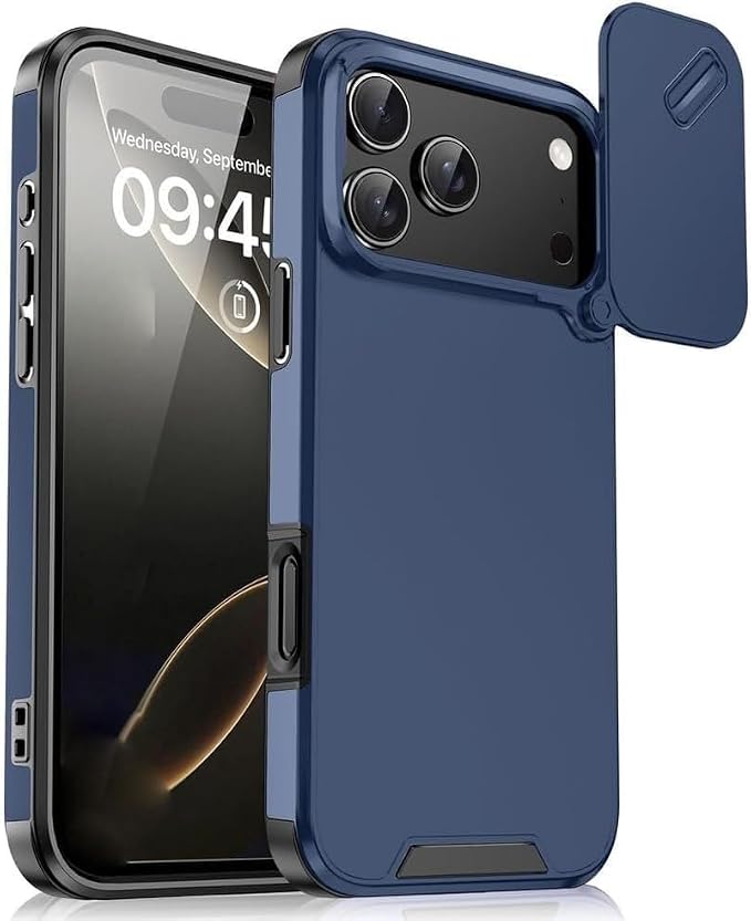 Magnetic Case for iPhone 17Pro Max/17/17Pro/17Air, Slide Camera Cover Drop Proof Cover Antiskid Slim (17,Purple) (Blue,17)