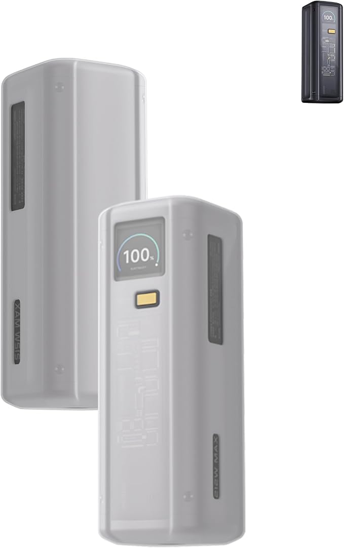 Case for Xiaomi 212W HyperCharge P03MI Power Bank 25000 mAh, Soft Silicone Protective Portable Scratch Shock Resistant with Lanyard,Grey.