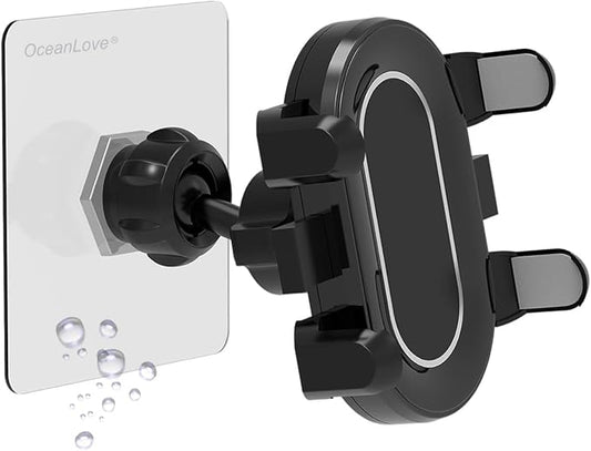 OCEANLOVE Wall Mount Universal Phone Holder, Self-Adhesive, Rotatable Ball, Waterproof, for iPhone Samsung, Google, All Smartphones, Shower Mirror Title Car Gym Bathroom Kitchen