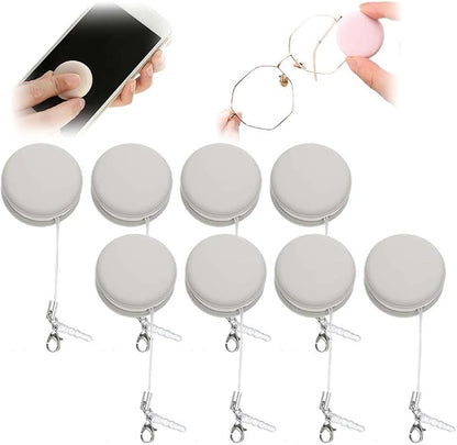 Yilia Macaron Phone Screen Cleaner, Cute Macaron Design Mobile Phone Screen Cleaner, Washable Dedusting Tool for Eyeglasses and Cell Phones (Khaki, 8pcs)