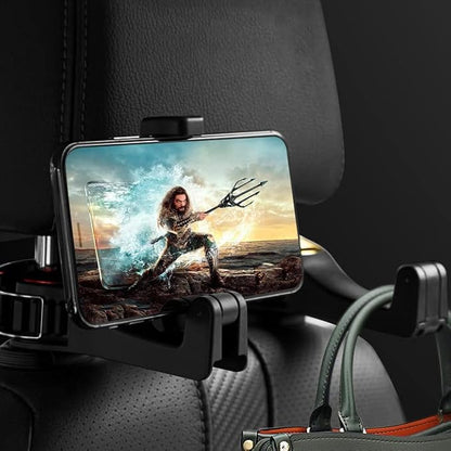 Car Headrest Hook Phone Car Holder Car Hanger for A4 B6 Seat Back Hanger Storage Hook Phone Holder Auto Fastener Clip (Red)