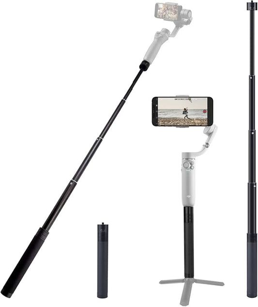 Extension Rod for Gimbal, 29in Selfie Stick Compatible with Gimbal Stabilizer DJI OM 5/4 Osmo Mobile 3 2/Feiyu/Zhiyun Smooth 5 Q & 4 and All Gimbles with 1/4" Thread,Handheld Pole Go Pro Action Camera