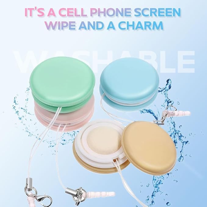 Macaron Phone Screen Cleaner, 2026 New Macaron Mobile Phone Screen Wipe, Portable Mobile Screen Cleaning Cloths Wiper Eye Glasses Cleaning Tools (12 Pcs)