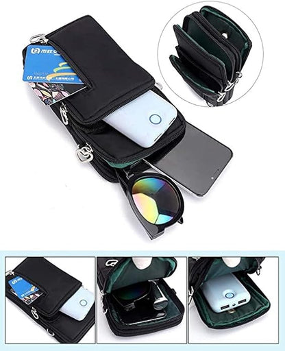 Women Crossbody Cell Phone Purse Wristband Sport Armband Wallet Bag Zipper Nylon Handbags