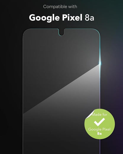ZAGG Glass Elite Google Pixel 8a Screen Protector - Ultra-Durable Tempered Glass, 5X Stronger, Smudge-Free, Easy Install, Eco-Friendly