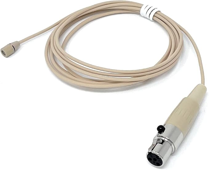 Beige Lavalier Lapel Mic with 4 pin mini XLR TA4F for Shure wireless