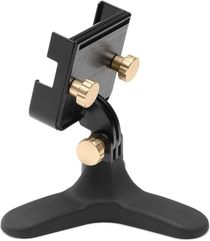 WeatherTech DeskFone Two View Universal Phone Holder for Flat Surfaces, Office, Kitchen, Nightstand - Rose Gold Metal Knobs