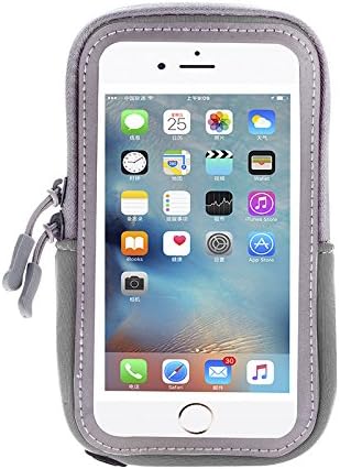 Armband Cell Phone Holder for iPhone 15 Plus, 11 12 13 14 Pro Max/Samsung Galaxy S23 Fe, S23 S22 S21 S20 S10 Plus, Note 20 10 9, A53 5G, A54 5G, A22 A32 A51 A52 / Pixel 8 7 6 7a 6a 5a 4a (Gray)