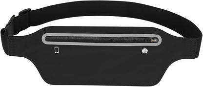Fanny Packs for Women,Waterproof Fanny Pack for Men,Adjustable Running Belt Waist Pack Slim Expandable Pocket Belt,iPhone Running Holder Cell Phone Elastic Waist Pouch Bag for Galaxy Black