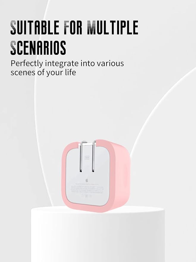 Case for Apple 35W Dual USB-C Port Compact Power Adapter, FJIASTB Kids-Friendly Soft Silicone Protective Cover, Shockproof (Pink)