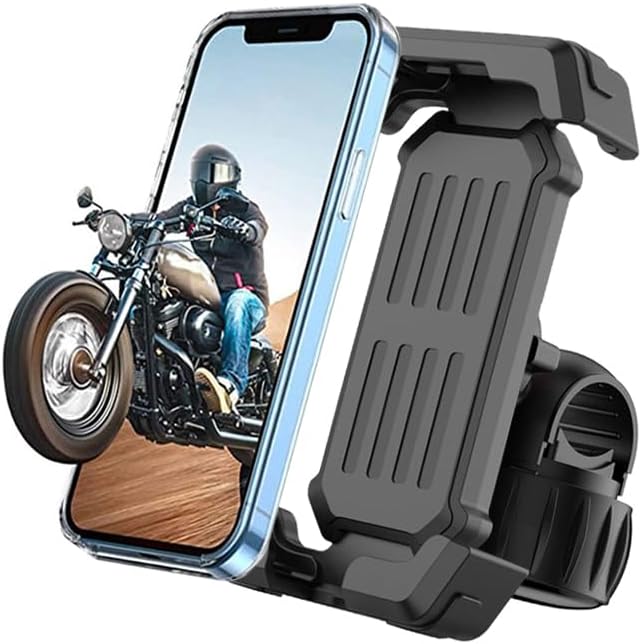 One-Hand Operation Bike Phone Holder 360° Rotation Quick Release Holder for Motorcycle Scooter E-Bike Fits iPhone Samsung Google Pixel, Black (Regular model)