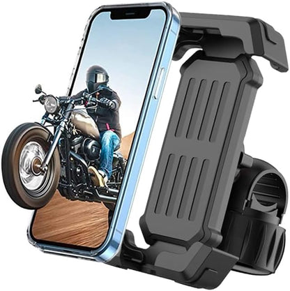 One-Hand Operation Bike Phone Holder 360° Rotation Quick Release Holder for Motorcycle Scooter E-Bike Fits iPhone Samsung Google Pixel, Black (Regular model)