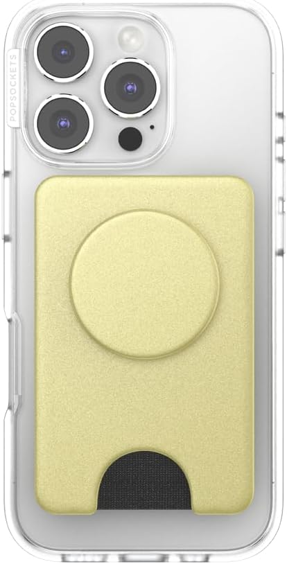 PopSockets Kick-Out Wallet for MagSafe, Adjustable Kickstand, Magnetic Stand, Gold - Painted Gold