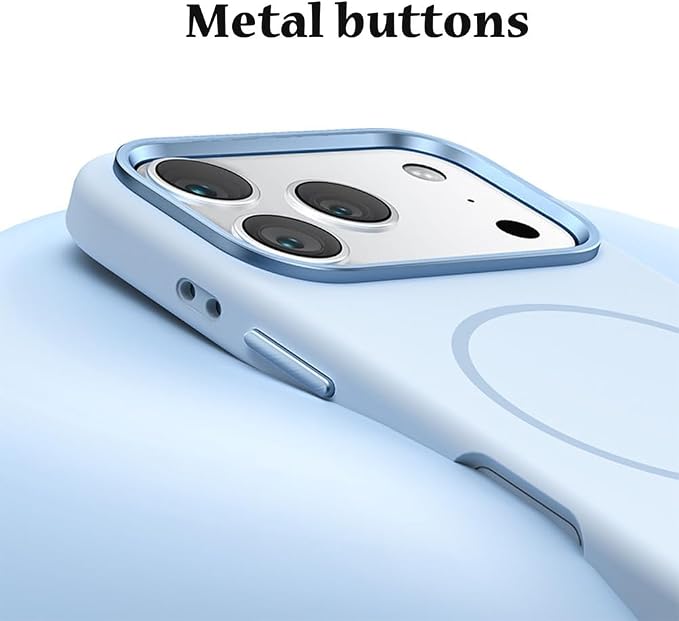 Magnetic Case for iPhone 17 Pro Max/17 Pro/17 Air/17, Wireless Charging Case, Ultra Thin Liquid Silicone Soft Fiber Lining Cover, (17 Pro Max,Blue)