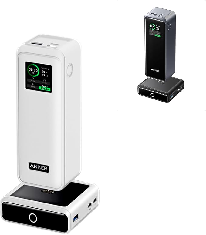 Case for Anker Prime 27,650mAh Power Bank (250W) and 100W Charging Base,NOUKAJU Silicone Protective Cover,Drop-Proof,Protective Case for Anker Prime Power Bank 27,650mAh(Transparent-White)