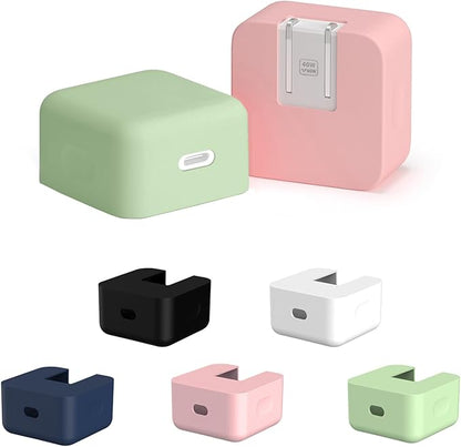 40W Soft Silicone Charger Sleeve Case Protective Cover for Apple 40W Power Adapter & 60W Max Charger, with iPhone 17/16/15, MacBook Air 13/13.6/15, Apple Watch Accessories. Green