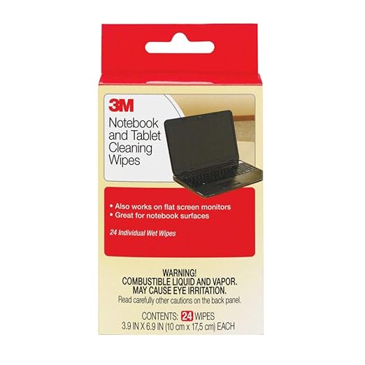 3M Notebook Screen Cleaning Wet Wipes, Cloth, 7 x 4, White, 24/Pack