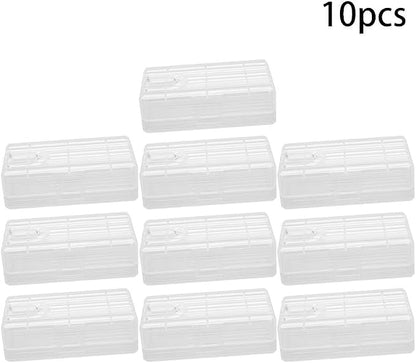Bettomshin Battery Storage Case Holder Transparent for 18650/RCR123/16340 Model Battery 2/4 Capacity 10Pcs