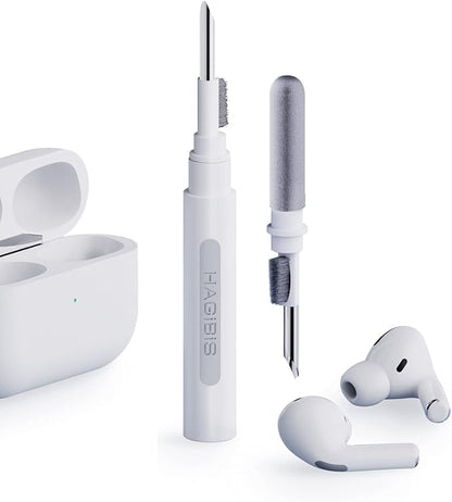 Hagibis Cleaning Pen for Airpods Pro 1 2 3 Multi-Function Cleaner Kits Soft Brush for Bluetooth Earphones Case Cleaning Tools for iPhone 16 15 Pro Max LEGO Camera Lens (White)