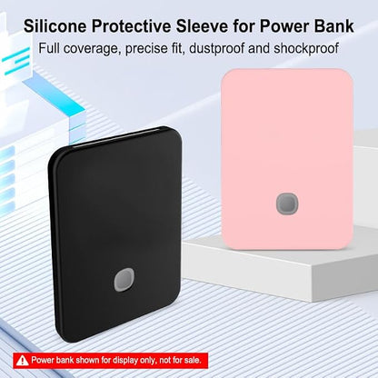 Silicone Protective Case Compatible with Xiaomi Jinsha River Magnetic Power Bank, Shockproof, Dustproof, Full Coverage, Portable Use (Pink)