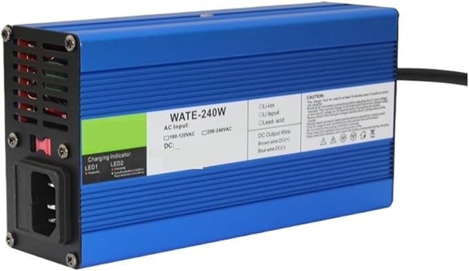 Charger Aluminum Lithium Ion Battery 12.6V 7A Charger 3S 12V Lithium Battery Pack Charger with Cooling Fan Smarts Charge Auto-Stop Aluminum Case(3P Plugs,U.K)