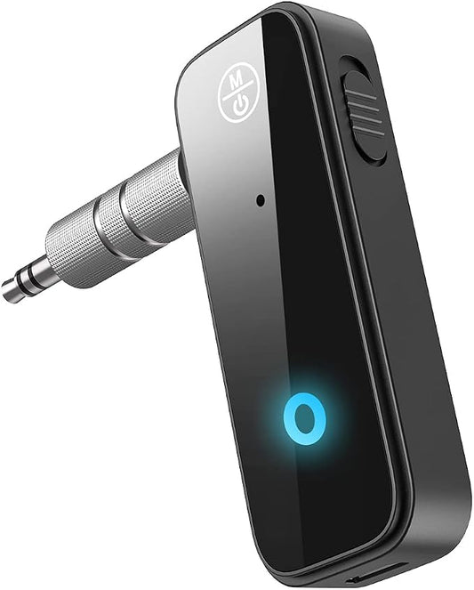 JXTZ Aux Bluetooth 5.3 Adapter for Car, 2 in 1 Wireless Bluetooth Transmitter and Receiver for Headphones Car Home Audio Speaker, Portable 3.5mm Wireless Audio Receiver, Hands-Free Call