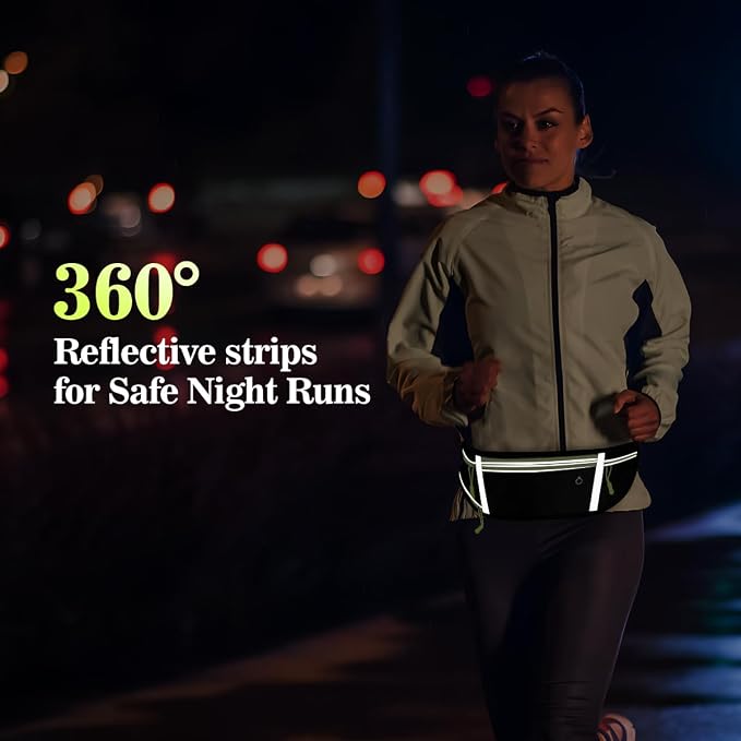 Slim Running Belt Fanny Pack for Men Women, Waist Bag, Large Capacity, Ultra-Thin Design, Waterproof, Runners Pouch Waist Pack, Phone Holder for Running Sports Walking Traveling