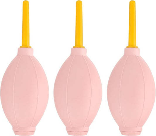 PATIKIL Soft Tip Air Blower Dust Blaster, 3 Pcs Rubber Bulb Air Pump Dust Blower Cleaner Cameras Lens Cleaning Tool with Long Nozzle for Camera Lens Computer Keyboard, Pink/Yellow