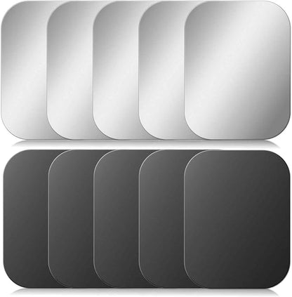 Bewudy 10 Pcs Adhesive Thin Plates (Compatible with Magnetic Mounts), Magnet Phone Mount, Metal Plates for Phone Case