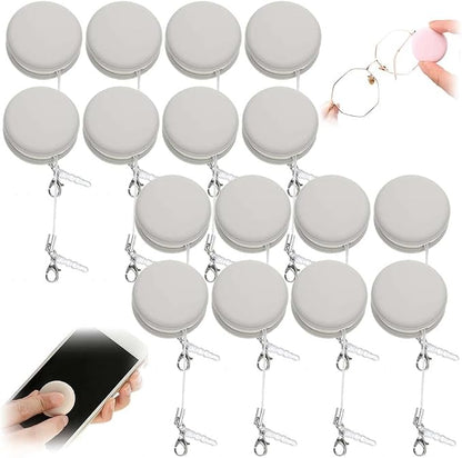 Yilia Macaron Phone Screen Cleaner, Cute Macaron Design Mobile Phone Screen Cleaner, Washable Dedusting Tool for Eyeglasses and Cell Phones (Khaki, 16pcs)