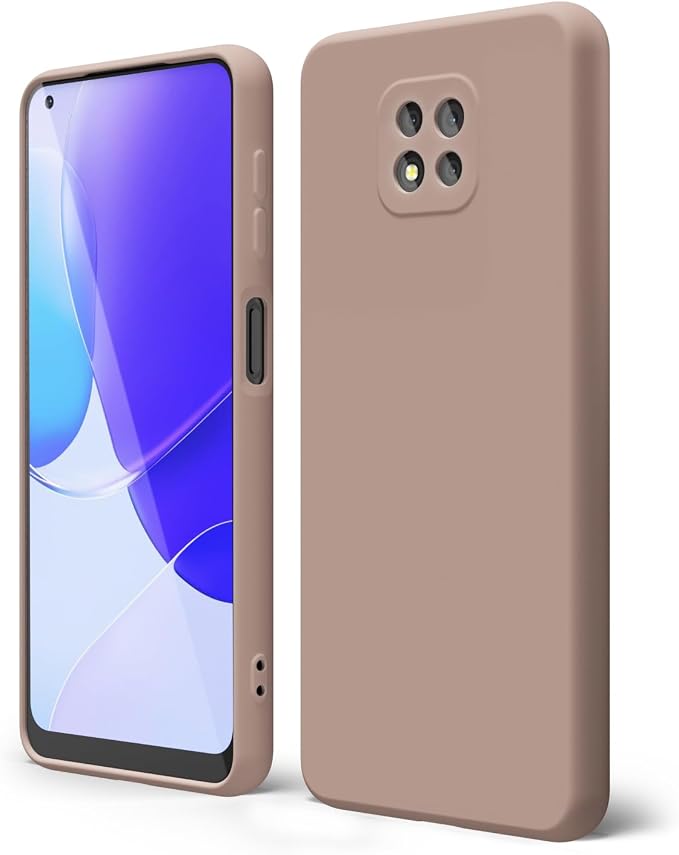 oakxco for Motorola Moto G Power 2021 Phone Case Liquid Silicone, Thin Slim Soft Rubber Gel TPU Plain Simple Cover for Women Girl Cute, Matte Solid Color, Brown Khaki Nude