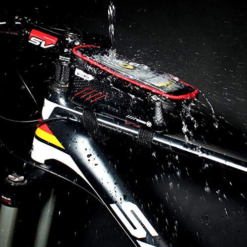 Bike Frame Bag, Bike Phone Mount, Waterproof Cycling Front Top Tube Pouch Pannier Bicycle Frame Phone Holder Crossbar Storage Bags for iPhone 13 12 11 Pro MAX XS XR X 8 7 Plus Smartphones Below 6.5''