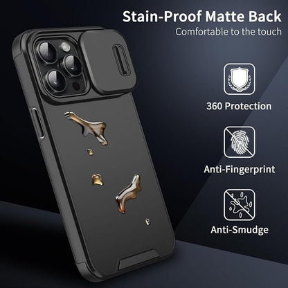 Magnetic Case for iPhone 17Pro Max/17/17Pro/17Air, Slide Camera Cover Drop Proof Cover Antiskid Slim (17,Purple) (Black,17 Pro Mac)