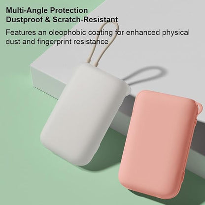 Shockproof Silicone Protective Cover Sleeve for Xiaomi 10000MAh P15ZM Power Bank Dustproof Anti-Scratch Drop-Resistant Damage-Proof Soft Skin-Friendly Case Shell Built-in Cable (Transparent)