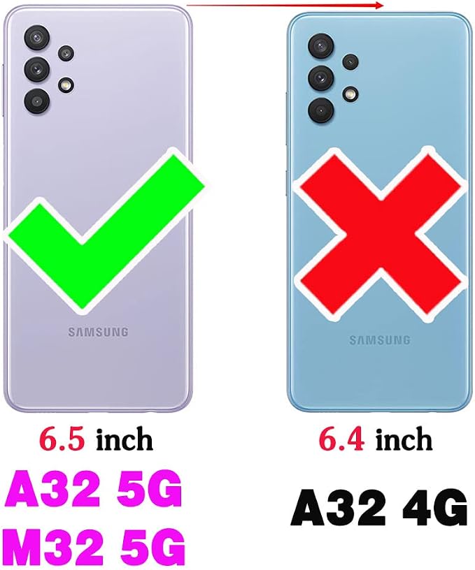 Wallet Case for Samsung Galaxy A32 5G 2021 6.5 inch with Shoulder Strap Ring Buckle, Zipper Flip Organ Purse, Credit Card Holder Stand Phone Cover for M32 G5 A 32 32A S32 SM-A326U A326U White
