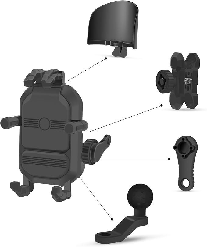 Motorcycle Rear View Mirror Phone Mount Compatible with 4.8-7" Cell Phone 360° Rotatabe Motorbike Rearview Mirror Phone Holder with Vibration Dampener for Motorcycle ATV Scooter Moped Bike Stroller