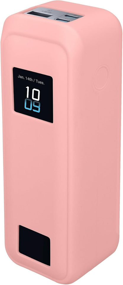 kwmobile Case Compatible with Anker Prime Power Bank 20000mAh 220W - Portable Powerbank Cover - External Battery Charger Bag, Shockproof - Dusty Pink