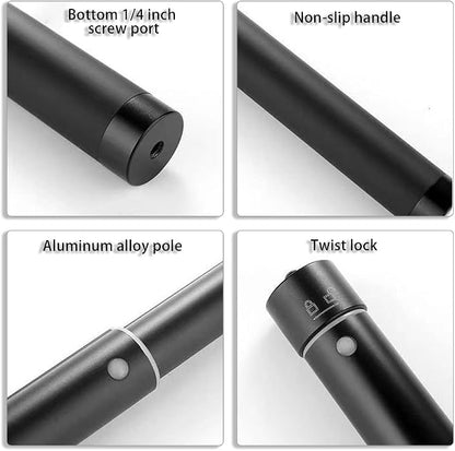 15-66.2 inch Invisible Long Selfie Stick,1/4" Extended Monopod Pole Compatible with GoPro Hero 13 12 11 10 9 8 Insta360 X5 X4 DJI Osmo 360/Action 6 5 Pro 4 AKASO EK7000 Brave 4 7 LE ODDV Action Camera