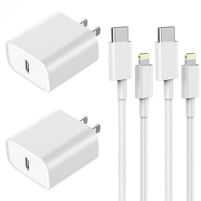 iPhone Charger Fast Charging for iPhone 14,2Pack Wall Block USB C Charger Plug with USB C to Lightning Charging Cable Compatible with iPhone 14/14 Pro Max/13/13 Pro Max/12/12 Mini/11/XS/X/8Plus/iPad