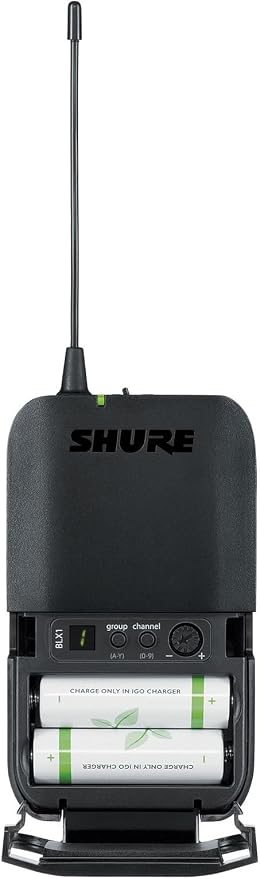Shure BLX14/CVL Wireless Microphone System - 14-Hour Battery Life, 300 ft Range, UHF | Includes CVL Lavalier Mic, Bodypack Transmitter, Single Channel Receiver | H11 Band (BLX14/CVL-H11)